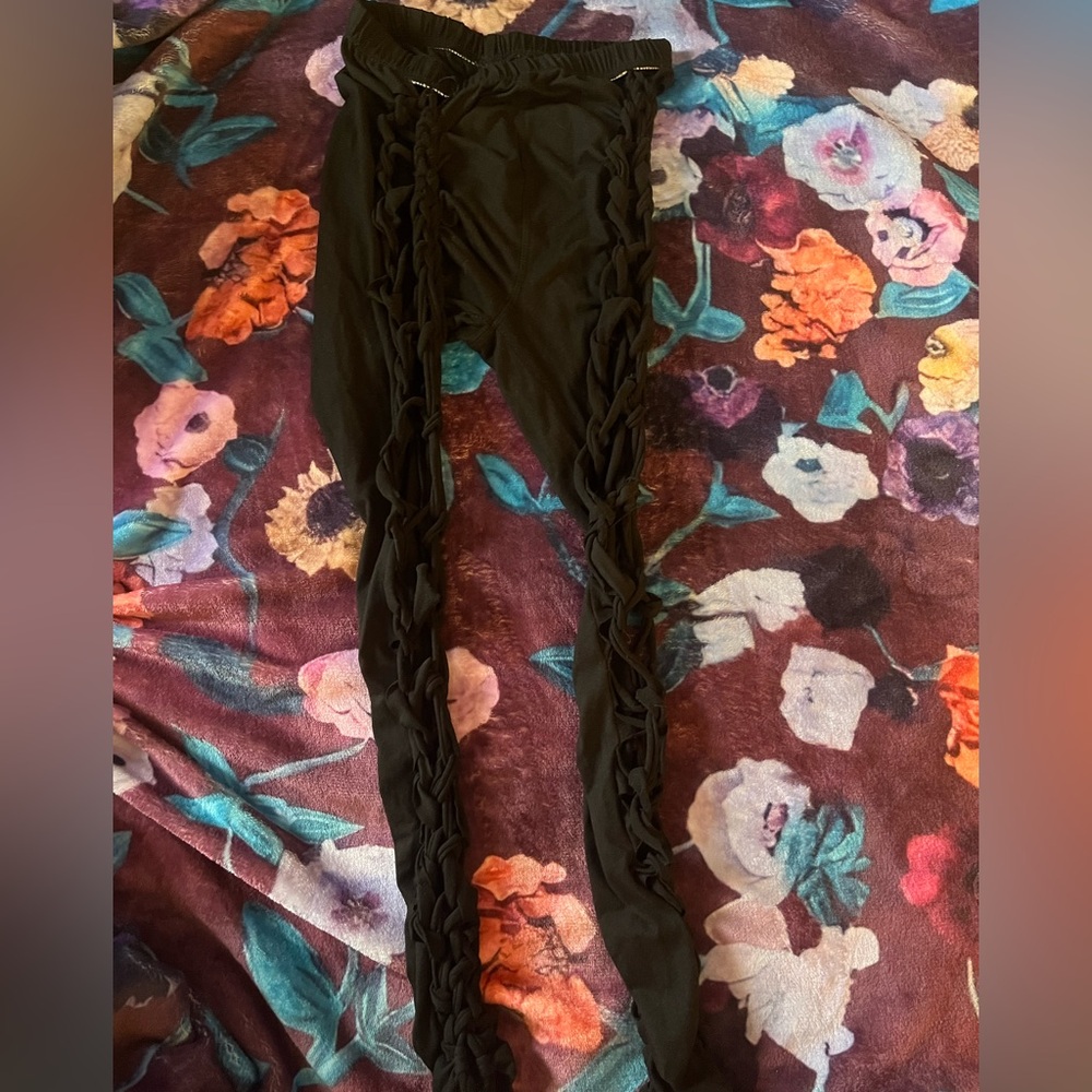 Braided Black Flow/Rave/EDM Festival Leggings
